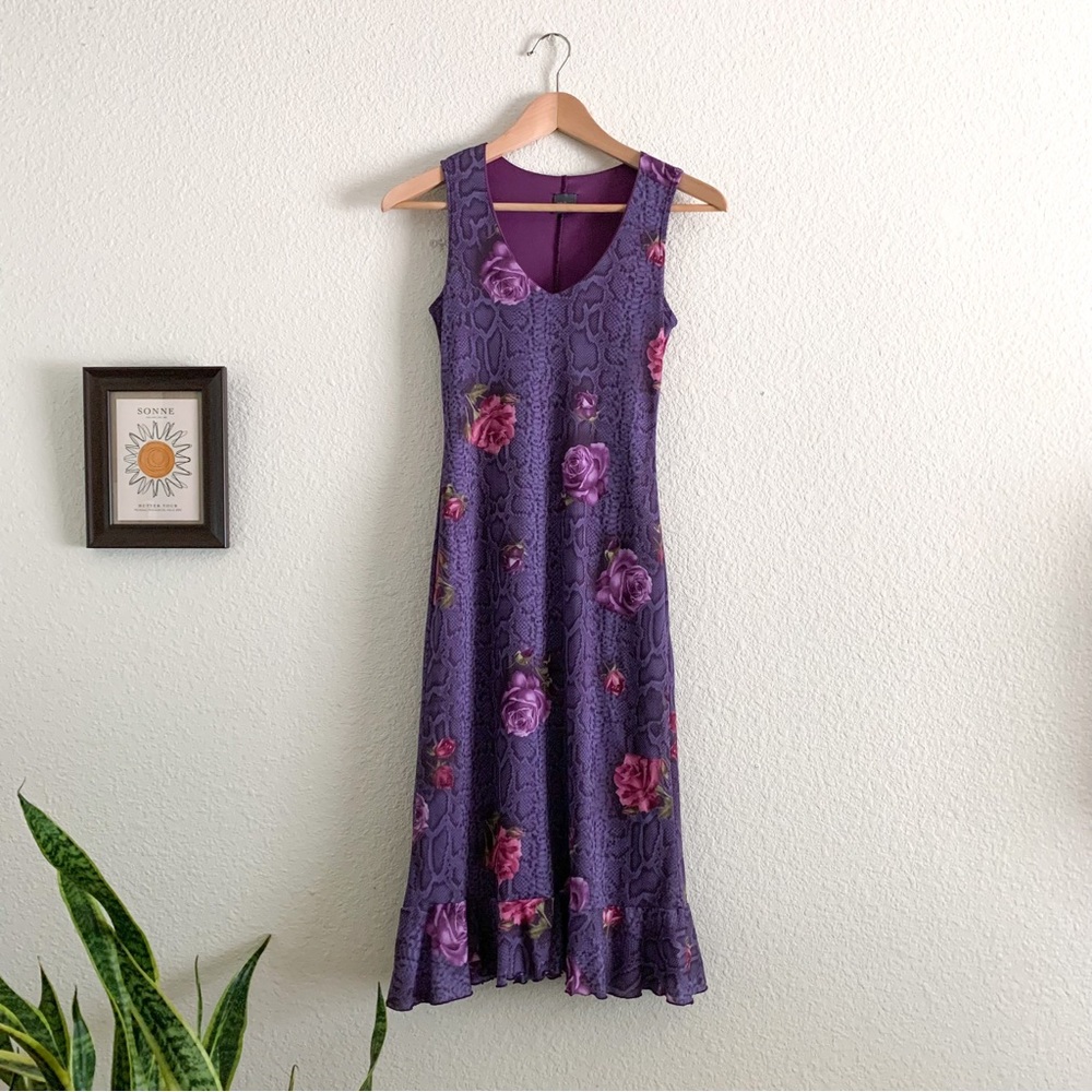 Vintage Tiffany Roses Midi Dress